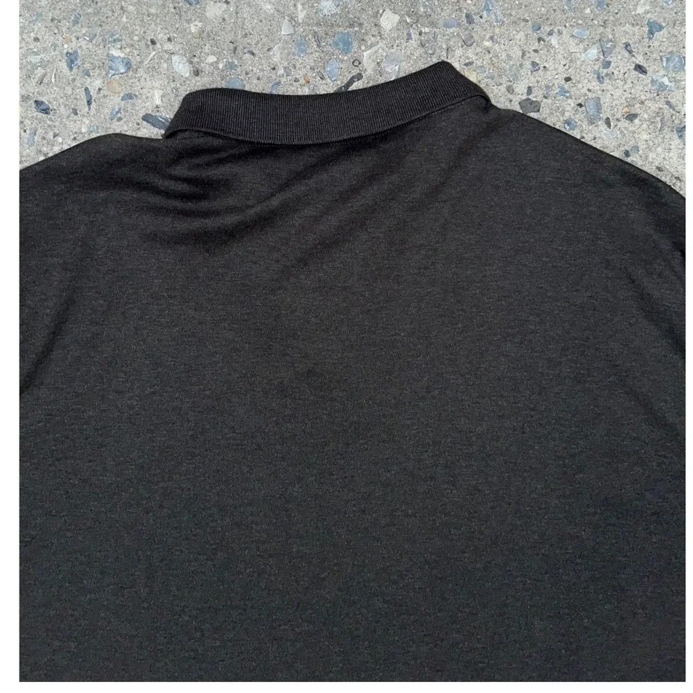 Polo Ralph Lauren Mens 2XL Polo Shirt Charcoal Grey Heather Burgundy Jersey